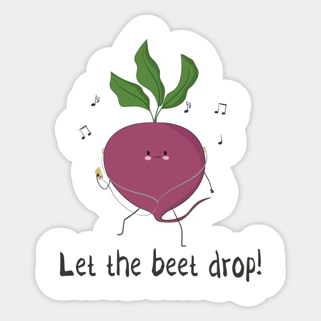 Let The Beet Drop! Sticker by Dreamy Panda Designs